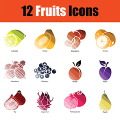 Image showing Fruit icon set