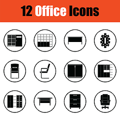 Image showing Office furniture icon set