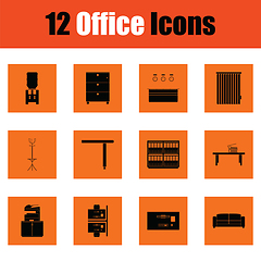 Image showing Office furniture icon set