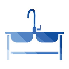 Image showing Double sink icon