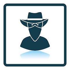 Image showing Cowboy with a scarf on face icon