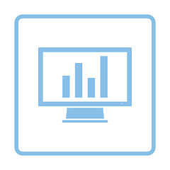 Image showing Monitor with analytics diagram icon