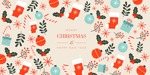 Image showing Greeting card for ad. Concept of Christmas, 2021 New Year\'s, win