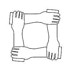 Image showing Icon of Crossed hands