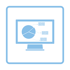 Image showing Monitor with analytics diagram icon