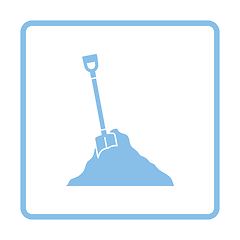 Image showing Icon of Construction shovel and sand