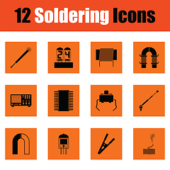 Image showing Set of twelve soldering  icons