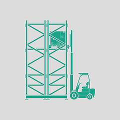 Image showing Warehouse forklift icon