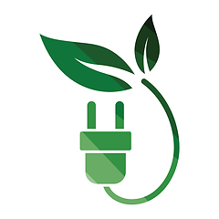 Image showing Electric plug leaves icon