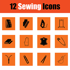 Image showing Set of sewing icons