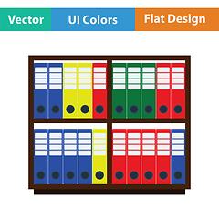 Image showing Office cabinet with folders icon