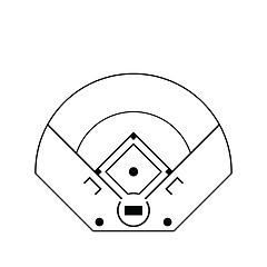 Image showing Baseball field aerial view icon