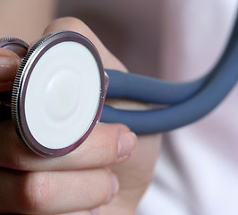 Image showing Young doctor with stethoscope.