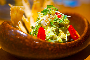 Image showing avocado and shrimps salad