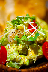 Image showing avocado and shrimps salad