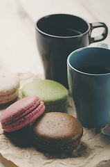 Image showing Macaroons and coffee