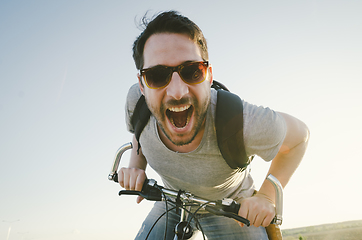 Image showing Man on the bicycle