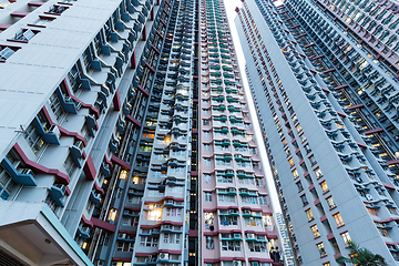 Image showing Skyscraper building at sunset