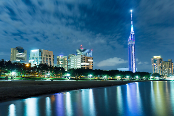 Image showing Fukuoka city with Seaside Momochi of Japan