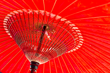 Image showing Traditional Japanese red umbrella