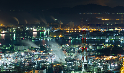 Image showing Mizushima industrial area in Japan at night