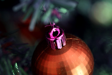 Image showing Christmas ornaments on tree.