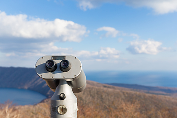 Image showing Tourist binocular in landscape