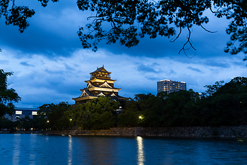 Image showing Hiroshima Castle at night