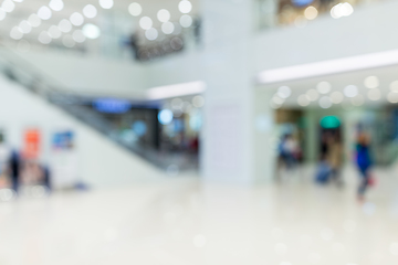 Image showing Blurred image of shopping mall and people