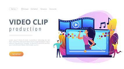 Image showing Music video concept landing page.