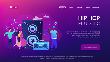 Image showing Hip-hop music concept landing page.