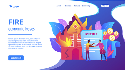 Image showing Fire insurance concept landing page.