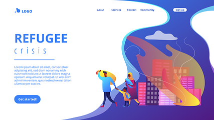 Image showing Refugees concept landing page.