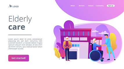 Image showing Elderly care concept landing page