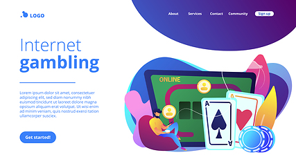 Image showing Online poker concept landing page.