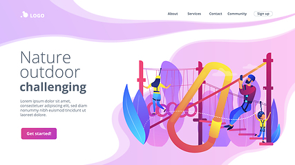 Image showing Summer ropes course concept landing page.