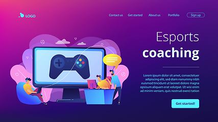 Image showing Esports coaching concept landing page