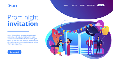 Image showing Prom party concept landing page.