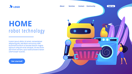 Image showing Home robot technology concept landing page.