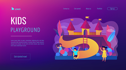 Image showing Kids playground concept landing page.