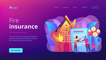 Image showing Fire insurance concept landing page.