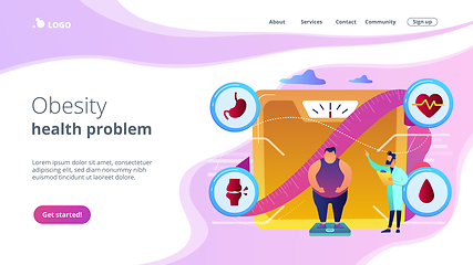 Image showing Obesity health problem concept landing page.