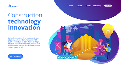 Image showing Innovative construction materials concept landing page.