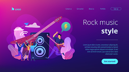 Image showing Rock music concept landing page.