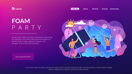 Image showing Foam party concept landing page.