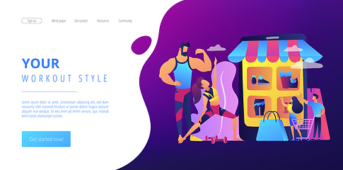 Image showing Workout fashion concept landing page.