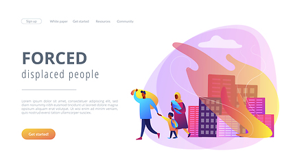 Image showing Refugees concept landing page.