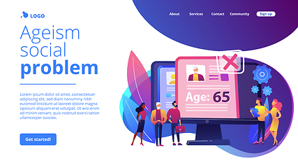 Image showing Ageism social problem concept landing page