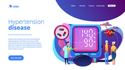 Image showing High blood pressure concept landing page.