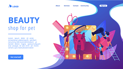 Image showing Grooming salon concept landing page